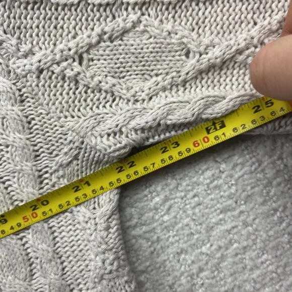 VTG 90's Cotton Road Cable Knit Turle Neck Sweater Wom Sz L Scandinavian Sailor - Picture 6 of 12